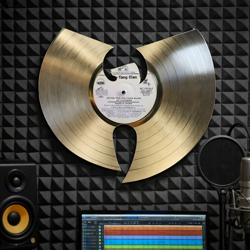 Wu-Tang Clan “Enter the Wu-Tang” Laser-Cut Gold Vinyl Wall Art