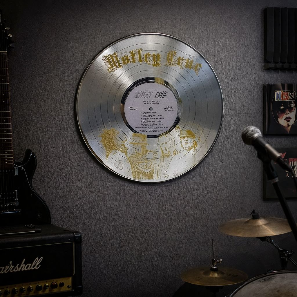Motley Crue Platinum Clad LP Wall Display